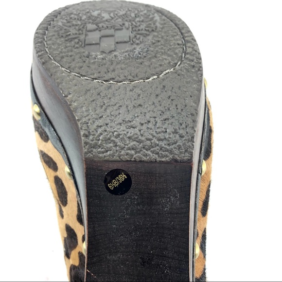 Vince Camuto Porsha Leopard Calf Hair Mules Clogs - Picture 8 of 9